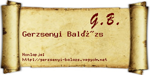 Gerzsenyi Balázs névjegykártya