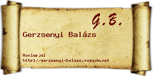 Gerzsenyi Balázs névjegykártya